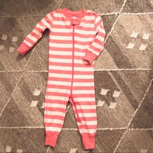 Hanna Andersson Pink Striped Sleeper, Sz 75